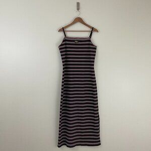 Nike Sportswear Femme Ribbed Midi Dress Baroque Brown/Metallic Gold Size Large